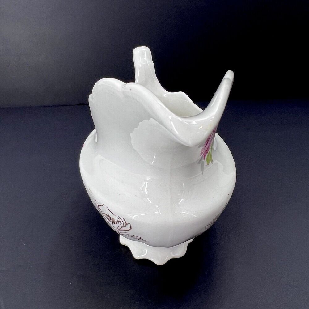 Antique 1900s Homer Laughlin The Angelus Rose Pattern Scalloped Gravy Sauce Boat - Picture 6 of 11